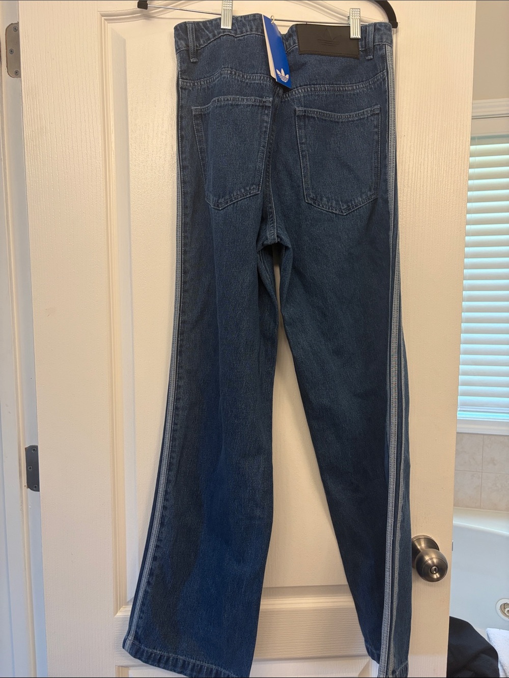 adidas Dark Blue Flared Jeans with Side Stripes size 32